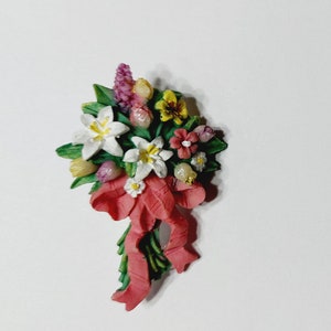Vintage Floral Easter Pin, Spring Bouquet Pin