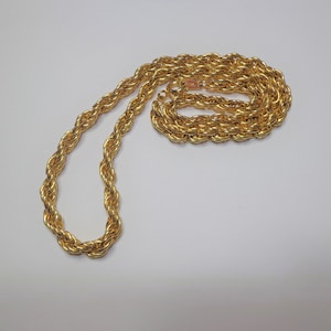 16&quot; Gold Tone Solid Rope Necklace, Thick Korean Rope Necklace