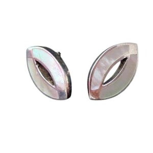 Vintage Sterling Silver Mother Of Pearl Earrings, Mother Of Pearl Stud Earrings,Mothers Day Gift