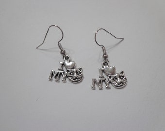 I Love My Cat Earrings, Kitty Earrings, Cat Lover Earrings