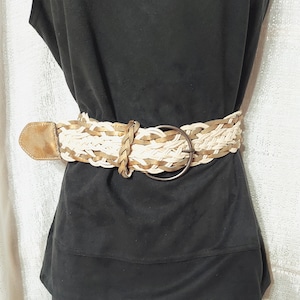Vintage Cream and Gold Braided Belt