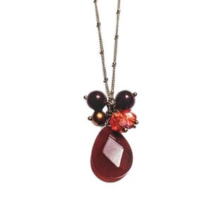 Vintage Avon 90&#39;s Brown Teardrop Necklace