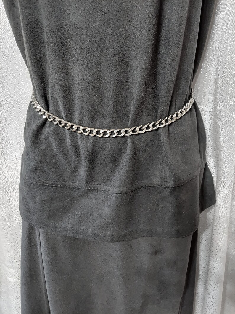 Silver Metal Chain Belt Curb Link Chain Belt