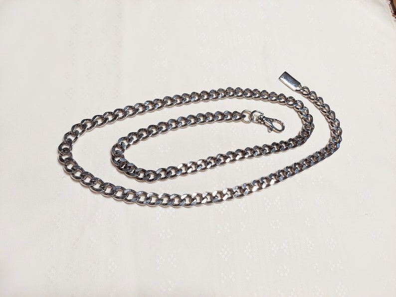 Silver Metal Chain Belt Curb Link Chain Belt