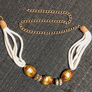 Multistrand Cord Belt With Large Gold Beads - Etsy