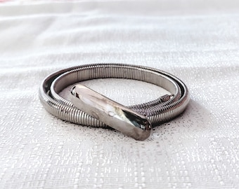 Silver Snake Belt, Metal Stretch Belt