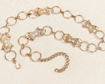 Gold Tone Metallic Tassel Belt