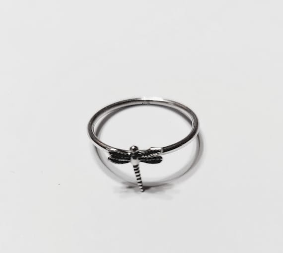 Sterling Silver Dragonfly Ring, Minimalist Ring - image 3