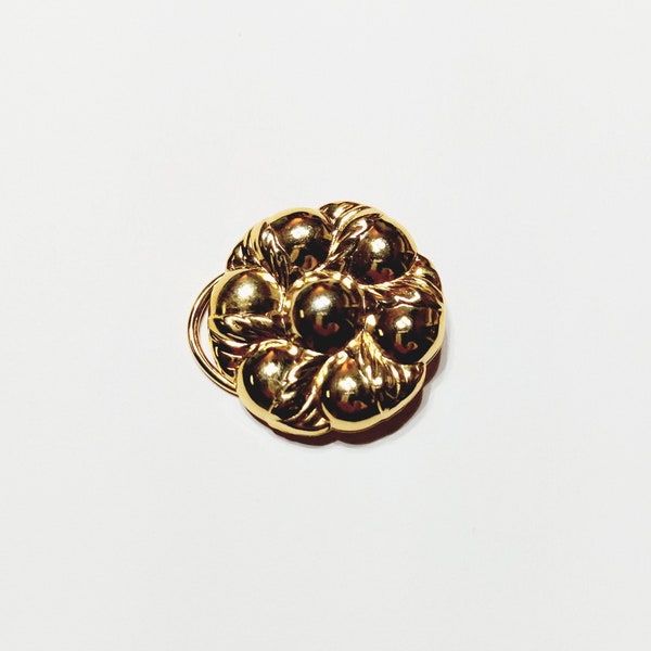 Gold Tone Floral Scarf Clip