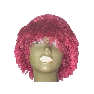 Magenta Beaded Fur Hat
