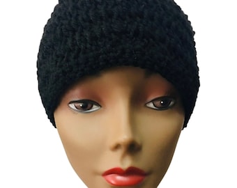 Black Crochet Hat