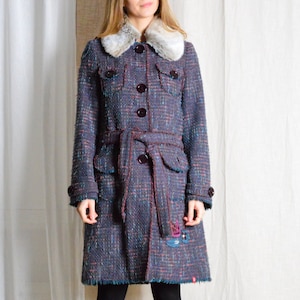 Lumignon tweed fur  jacket【ダークグレー】♥ Lumignon original ♥ tweed fur snow jacket【ブラック