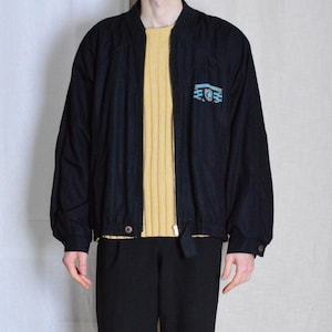 Chaqueta bomber minimalista formal vintage de los años 80 para hombre, color negro, talla XXL