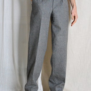 Vintage des années 90 gris minimaliste laine plissé pantalon pour homme taille 27 po image 7