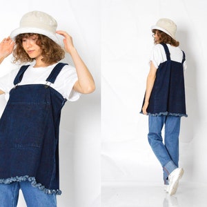 Y2K Vintage Blue Denim Dungarees Womens Top Size XS image 1