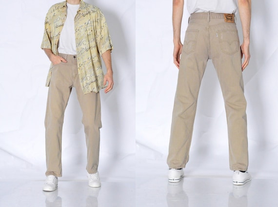 Y2K Beige Levis 505 Jeans Mens Grunge Denim Pants Waist Size 32 in 81 Cm S Etsy Canada