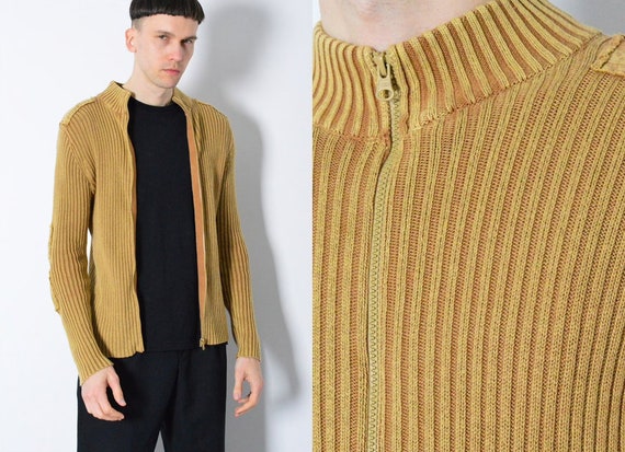 Y2K Vintage Camel Brown Beige Ribbed 