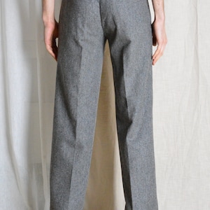 Vintage des années 90 gris minimaliste laine plissé pantalon pour homme taille 27 po image 4