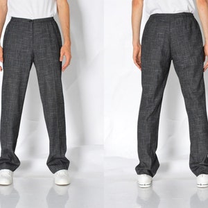 Vintage jaren 90 Unisex grijze broek taille maat 28 in XS