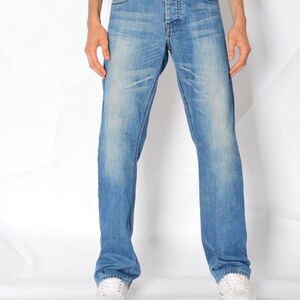 Y2K Vintage Faded Blue Low Waist Jeans Mens Grunge Denim Pants - Etsy