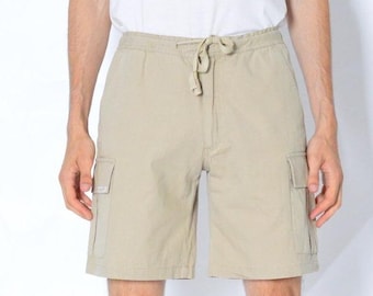 Vintage 90s Beige Mens Cargo Shorts Waist Size 30 In