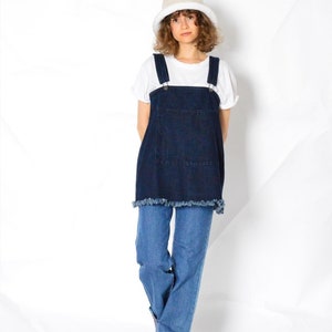 Y2K Vintage Blue Denim Dungarees Womens Top Size XS image 2