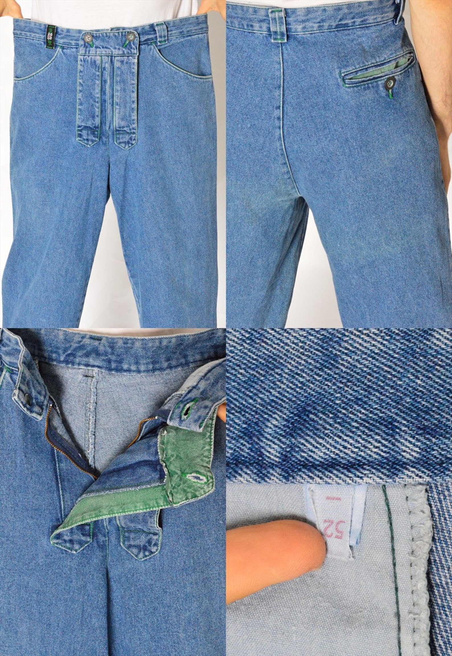 Vintage 80s Unisex Blue Stonewash High Waist Jeans Denim | Etsy