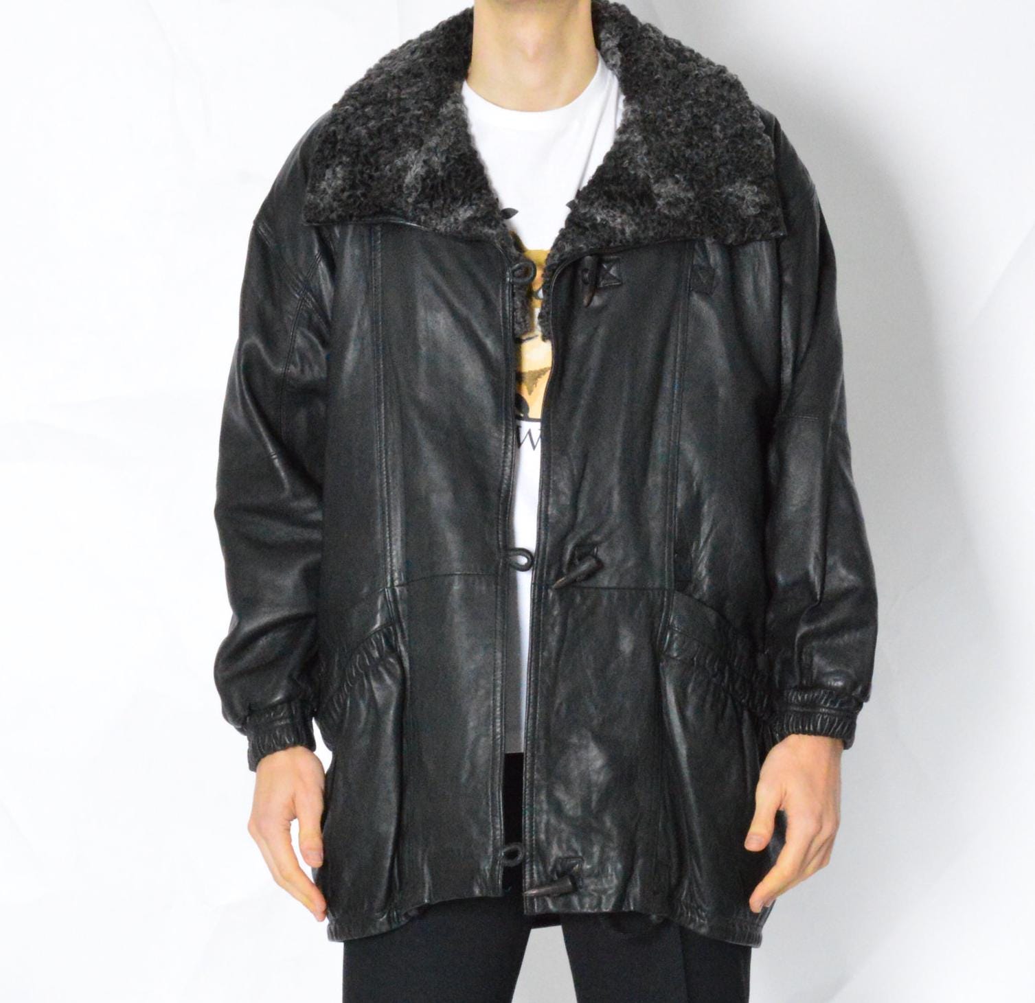 Leather Duffle Coat - Etsy Canada