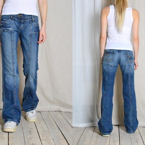 Y2K Blue Low Waist Flare Womens Jeans Waist size 29 In