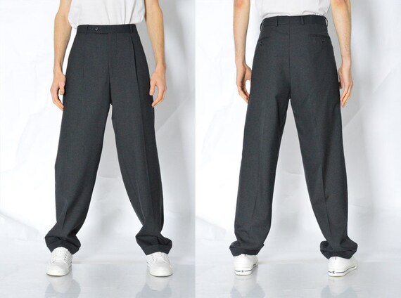Vintage 90s Gray Minimalist Wool Blend 