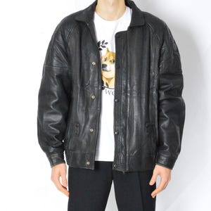Veste grunge noire vintage des années 80, taille L