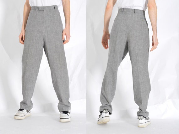 Vintage 90s Gray Linen Blend Pants 