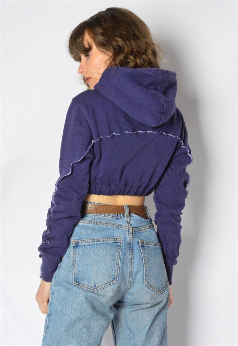 Purple cropped champion hoodie Clearance