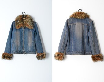 Denim Jacket With Fur - Etsy