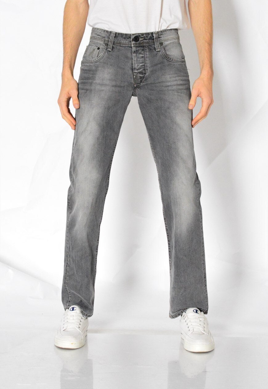 Y2K Gray G-star Punk Jeans Mens Grunge 