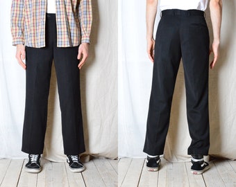 Vintage 90s Black Minimalist Formal Mens Pants