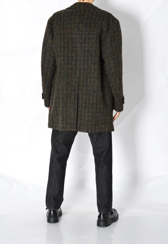 Vintage 70s Khaki Green Wool Jacket Mens Minimali… - image 4