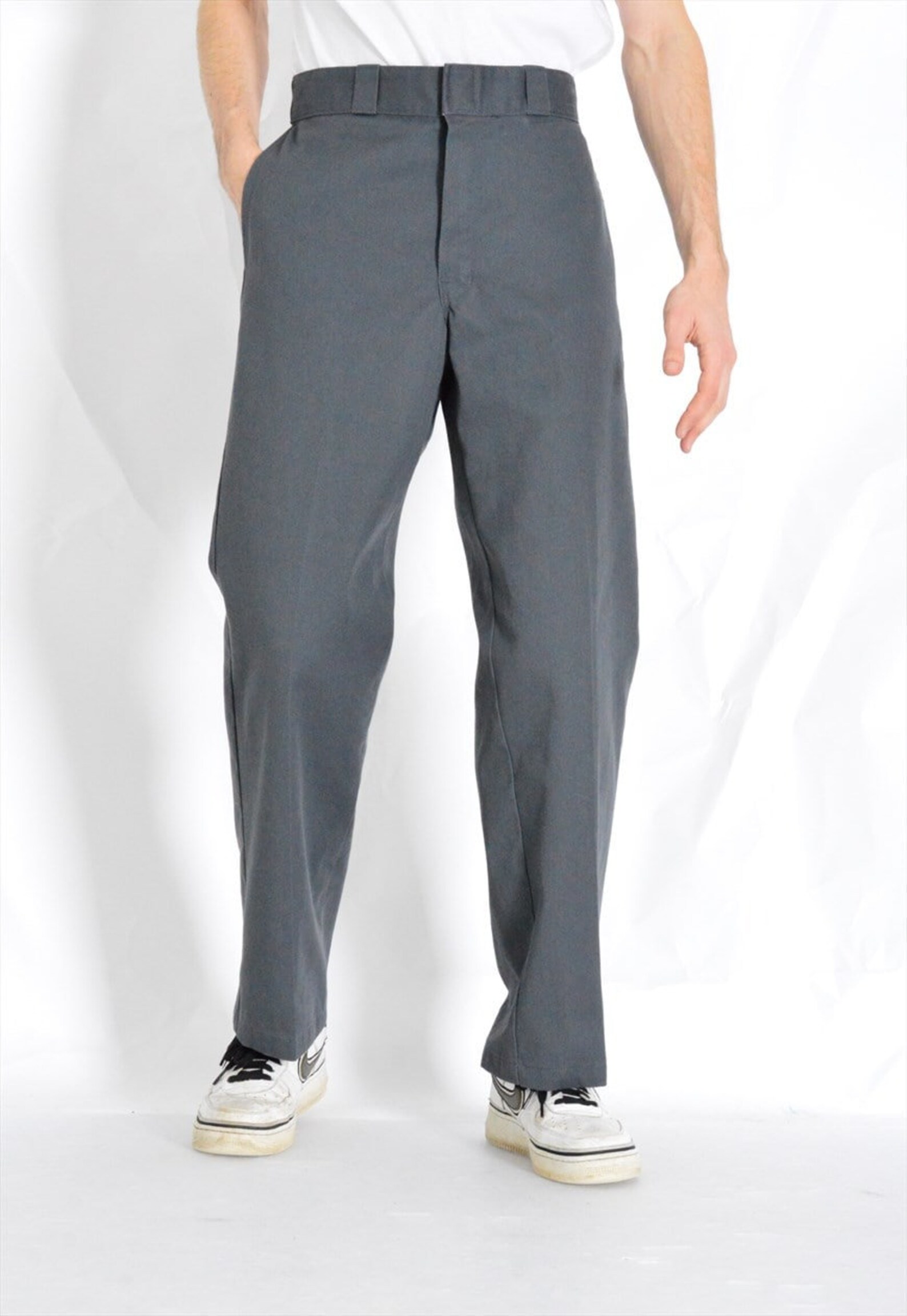 Vintage 90s Gray Dickies Pants Mens Minimalist Trousers Waist Etsy