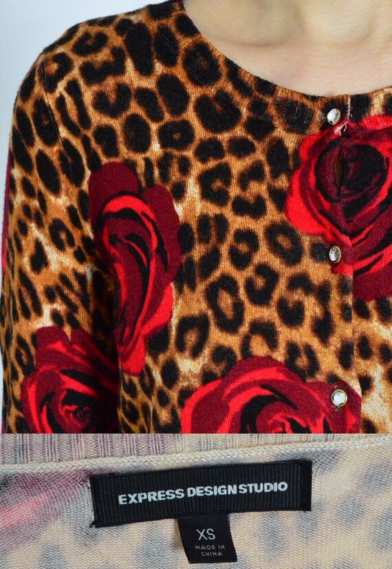 Express leopard print cardigan hot sale