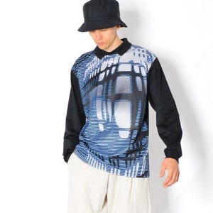 Vintage 90s Black Blue Football Goalie Soccer Handball Mens Jersey Shirt Size L