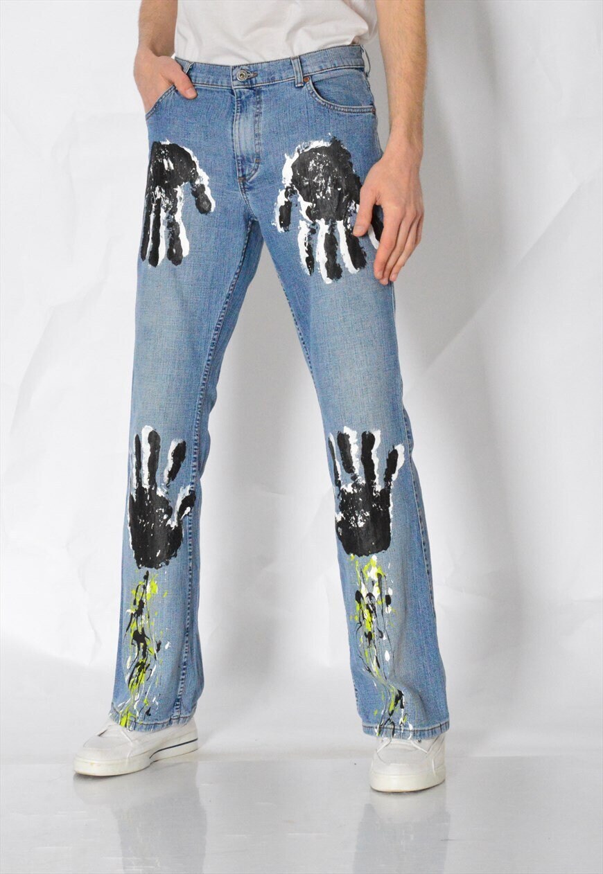 パンツ 2000's archive paint denim pants y2k 2000's archive paint buggy denim y2k - メルカリ