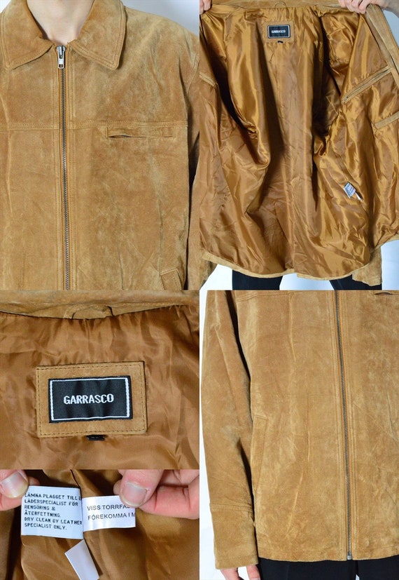 Vintage 90s Camel Brown Grunge Leather Jacket Siz… - image 6