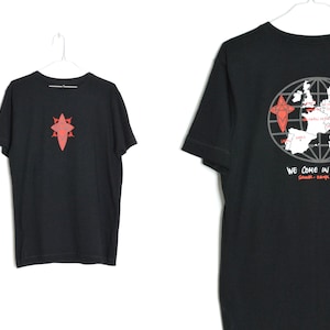 T-shirt homme noir avec illustration graphique de la carte de l'Europe Y2K, taille M