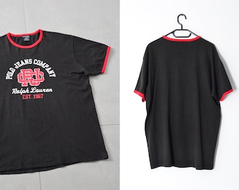 Y2K Black Graphic Polo Ralph Lauren T-shirt Size XL - Etsy