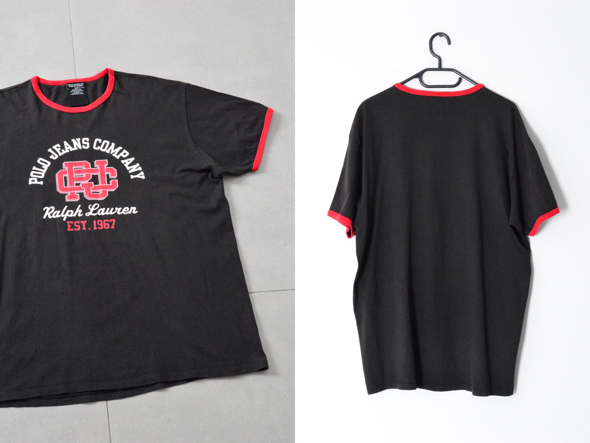 トップス polo Ralph lauren polo shirt y2k black Ralph Lauren Polo V Neck T Shirt VTG Street Wear Y2K Black