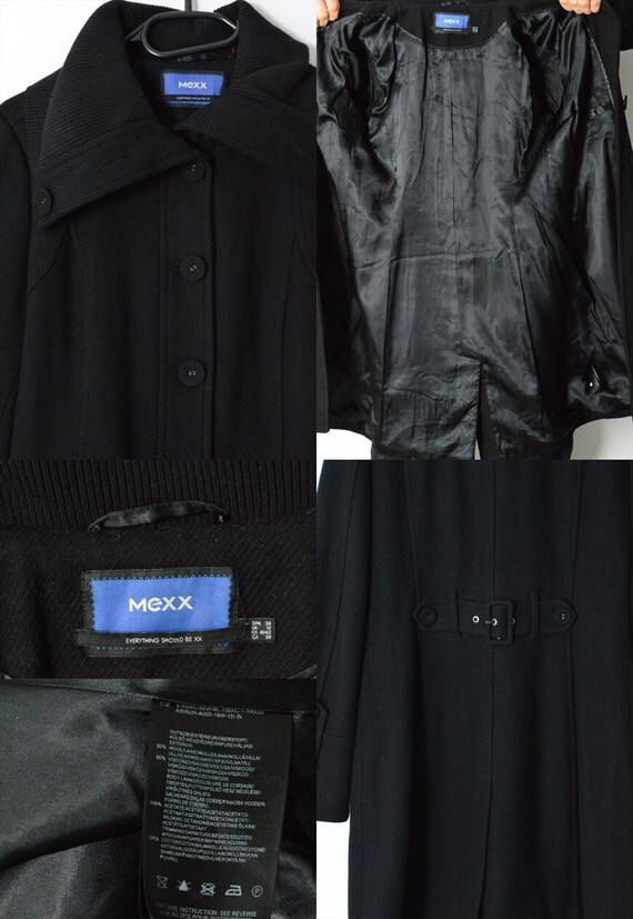 Manteau Y2K Mexx en laine melangee noire Veste minimaliste pour femme Taille M Etsy France