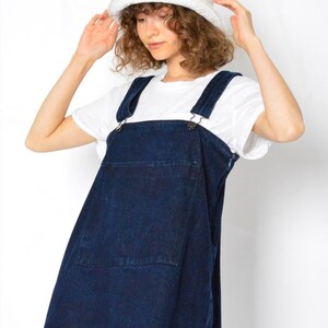 Y2K Vintage Blue Denim Dungarees Womens Top Size XS image 5