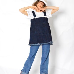 Y2K Vintage Blue Denim Dungarees Womens Top Size XS image 4