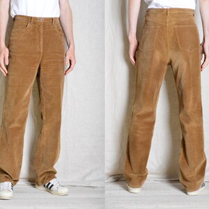 Pantaloni Donna A Vita Alta Y2K In Velluto A Coste - Modello Dritto E Largo, Streetwear Casuale, Taglie S-M-L (Marrone, Taglia S)