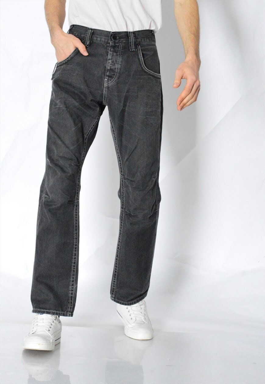 Y2K Gray Grunge Jeans Mens Denim Pants Waist Size 32 in 81 Y2K Gray Grunge Jeans Mens Denim Pants Waist Size 32 in 81